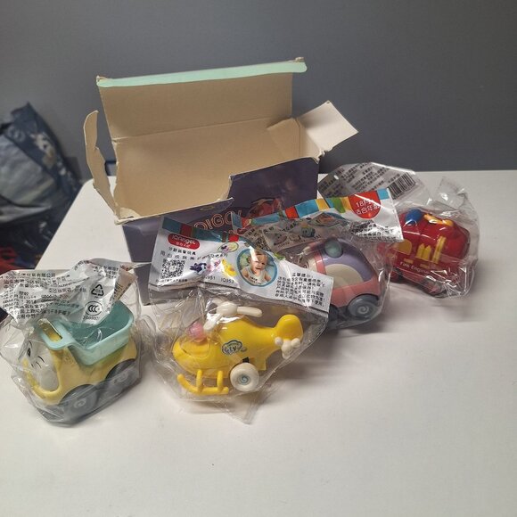 Toy Car Dumptruck helicopter Firetruck Police Rescue New Spin Drive Go Move Play - Picture 1 of 8